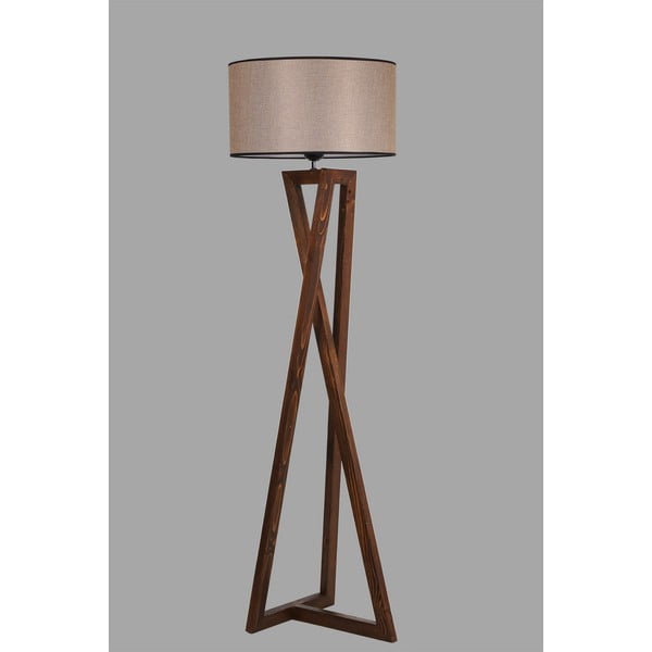 Hnědá stojací lampa s textilním stínidlem (výška 149 cm) Maçka – Opviq lights-image-1