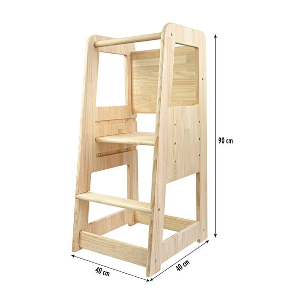 Učicí věž z borovicového dřeva v přírodní barvě Montessori – Little Nice Things-image-2