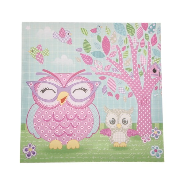 Obraz na plátně Pink Owl, 36x36 cm