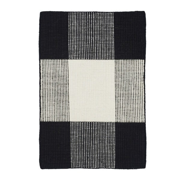 Černobílý ručně tkaný vlněný koberec Linie Design Bologna, 50 x 80 cm