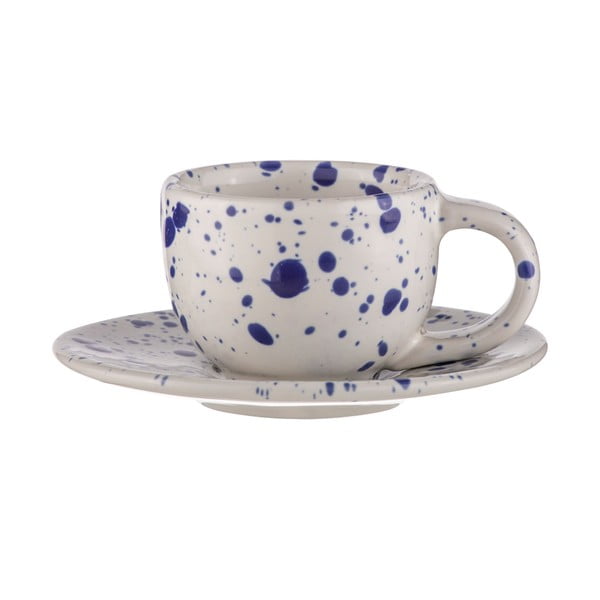 Bílo-modré šálky na espresso z kameniny v sadě 2 ks 100 ml Carnival – Ladelle-image-1