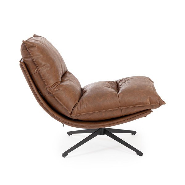 Koňakově hnědé křeslo s úložným prostorem z imitace kůže Alanez – Bizzotto-image-3