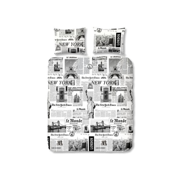 Povlečení Müller Textiel Newspaper, 240 x 200 cm
