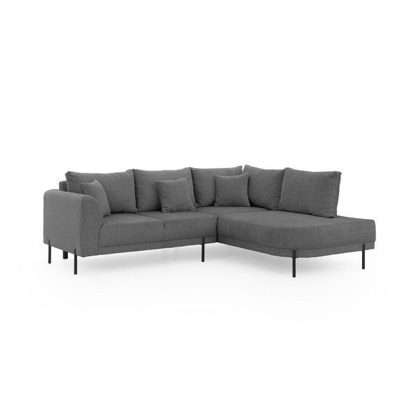 Tmavě šedá žinylková rohová pohovka (pravý roh/do L) Mauris  – Ropez-image-2