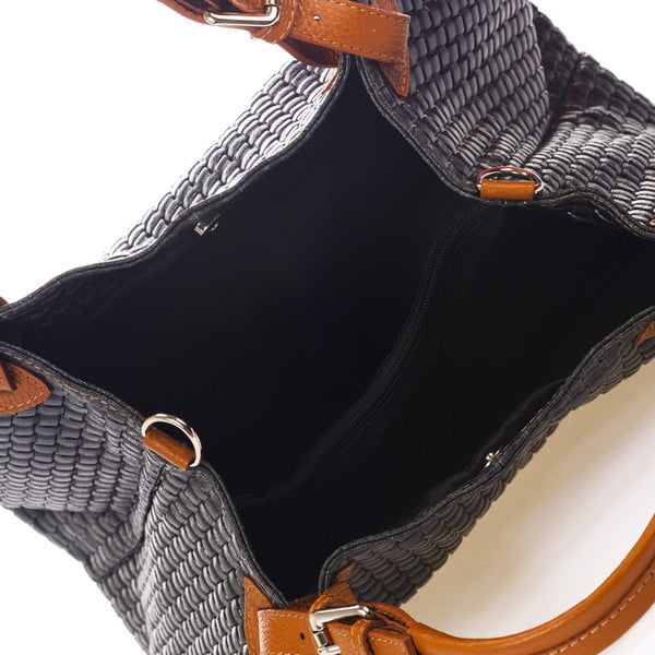 Tmavě modrá kožená kabelka Federica Bass Hydri-image-3