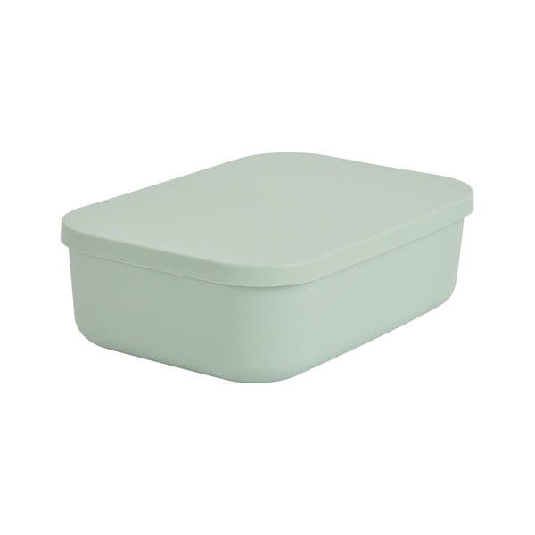 Světle zelený plastový úložný box s víkem 24x18x8 cm – Homéa