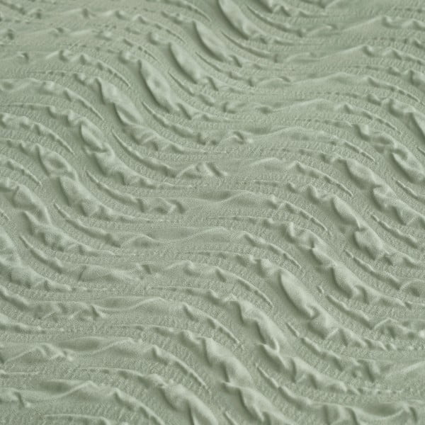 Zelené krepové povlečení na dvoulůžko/prodloužené 230x220 cm Heatset Wave – Catherine Lansfield-image-4