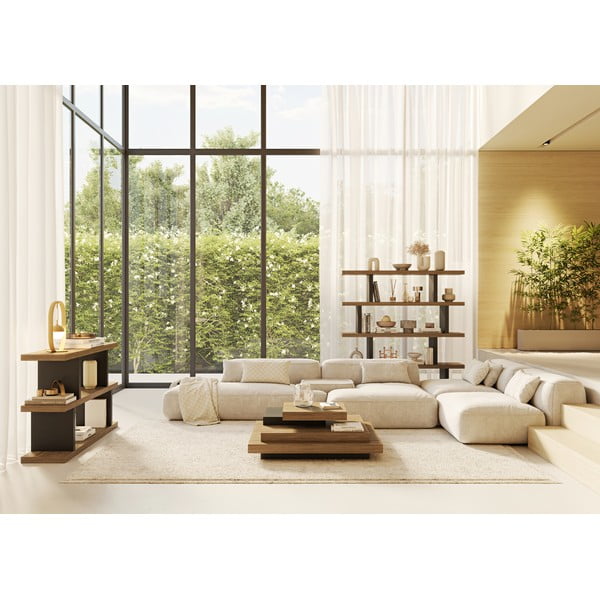 Hnědo-černá knihovna v dekoru ořechu 163x172 cm Step – TemaHome-image-1