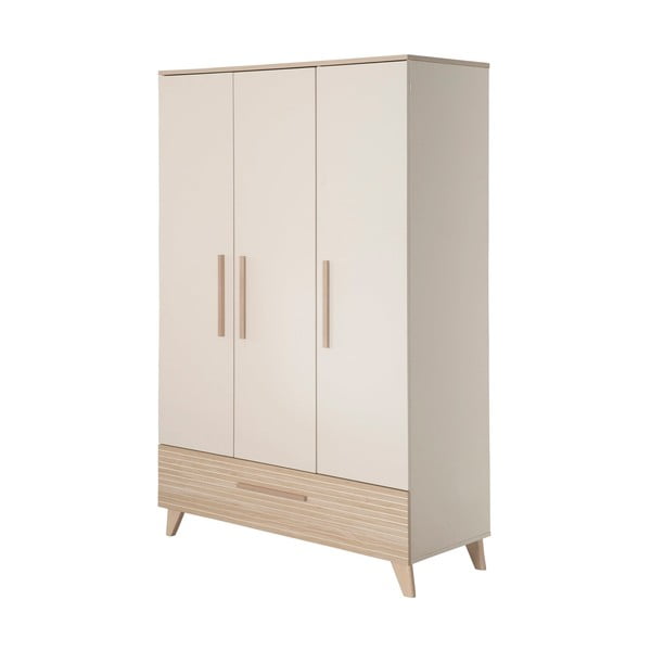Krémová/v přírodní barvě dětská šatní skříň v dekoru dubu 118x190x52 cm Sidney – Roba-image-2