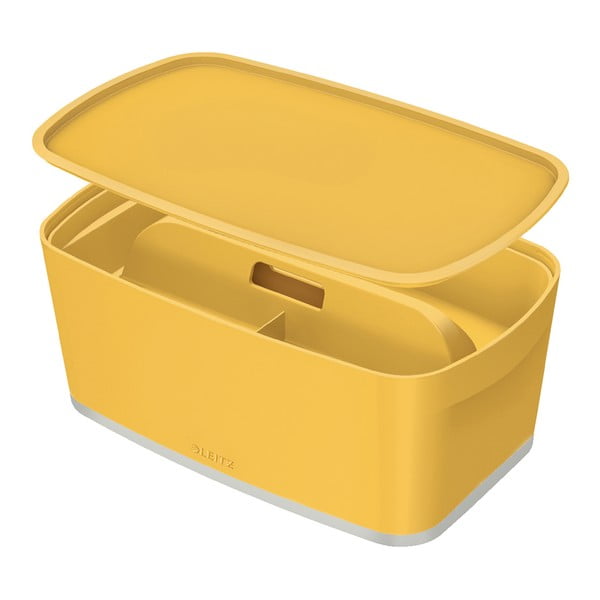 Žlutý úložný box s víkem MyBox – Leitz