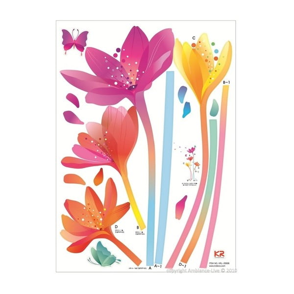 Sada samolepek Ambiance Rainbow Flowers-image-2