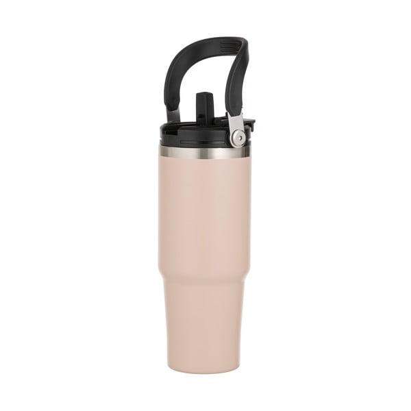 Béžová cestovní nerezová lahev 1 l Eco – Ladelle-image-2