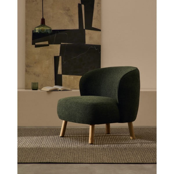 Zelené žinylkové křeslo Ulit – Kave Home-image-1