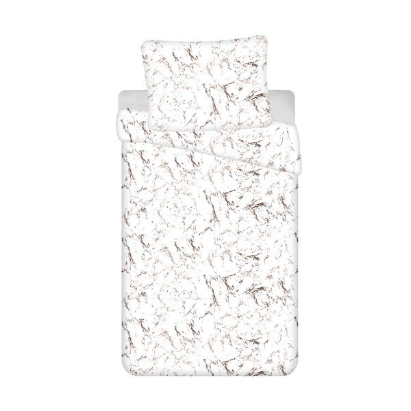 Bílo-hnědé povlečení na jednolůžko z mikroflanelu 140x200 cm – Jerry Fabrics