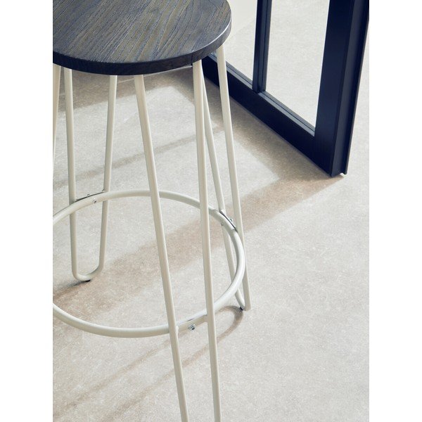 Bílá/v přírodní barvě barová stolička z jilmového dřeva (výška sedáku 75 cm) District – Premier Housewares-image-4