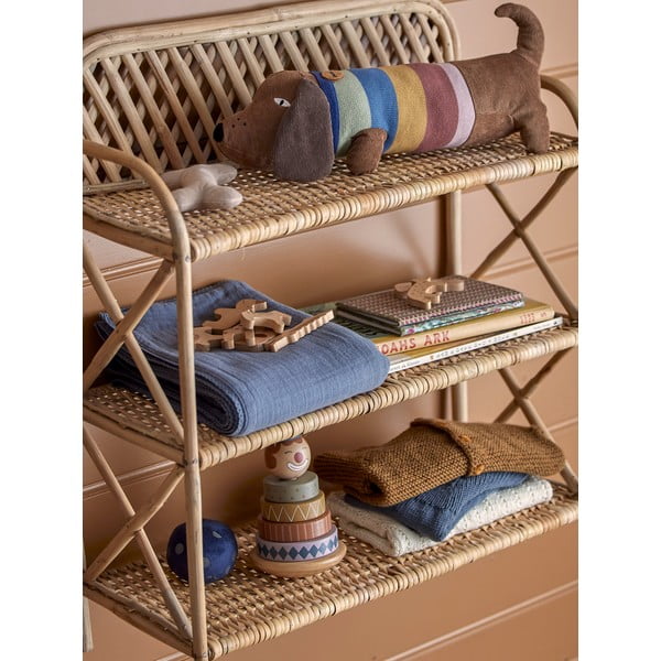 Tmavě modrá bavlněná dětská deka 100x80 cm Muslin - Bloomingville Mini-image-1