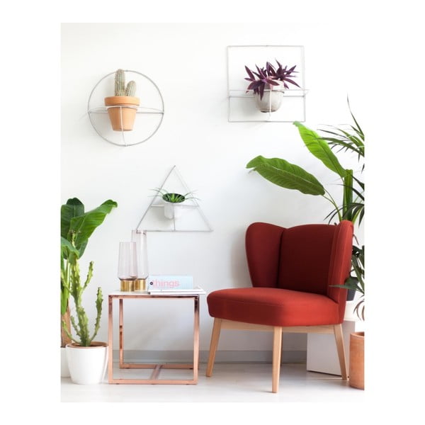 Bílý nástěnný držák na květináč Really Nice Things Triangle-image-1