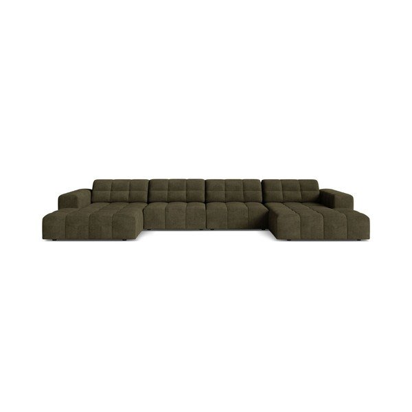 Khaki žinylková rohová pohovka (do "U") Chicago – Cosmopolitan Design