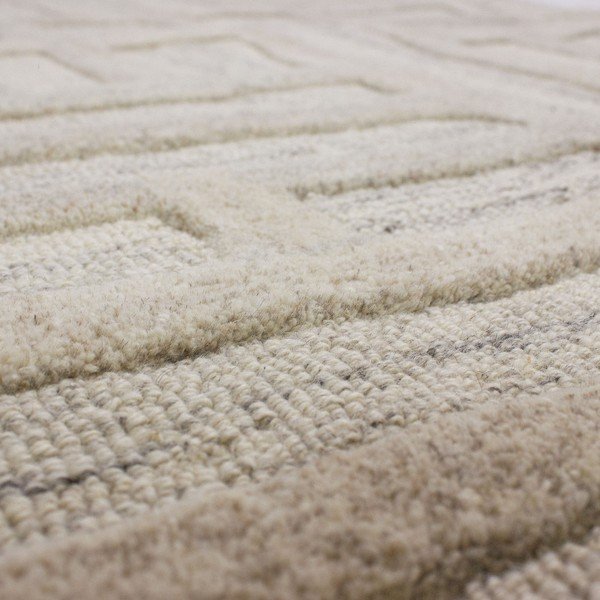 Šedobéžový ručně tkaný vlněný koberec 160x230 cm Elva  – Flair Rugs-image-4