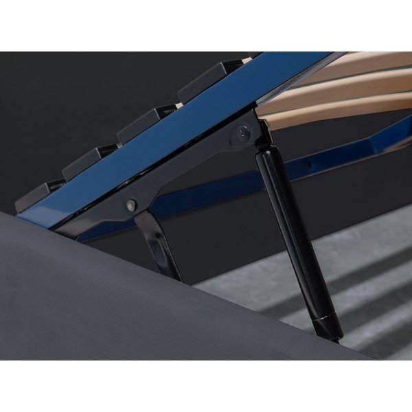 Antracitová čalouněná dvoulůžková postel s úložným prostorem s roštem 160x200 cm Palmyre – Bobochic Paris-image-4