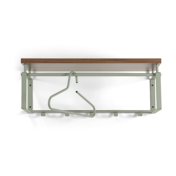 Hnědý/šedozelený kovový nástěnný věšák s poličkou 70 cm Rex – Spinder Design-image-2