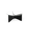 Černý kulatý konferenční stolek se skleněnou deskou 87x87 cm Madera – Umbra