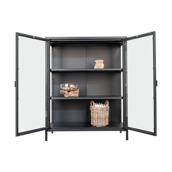 Černá kovová vitrína 80x101,5 cm Brisbane – House Nordic-image-2