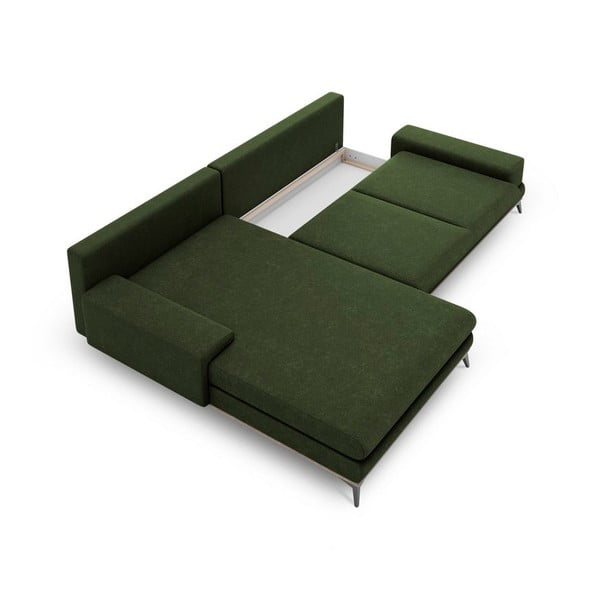 Lahvově zelená rozkládací rohová pohovka Windsor & Co Sofas Planet, levý roh-image-3