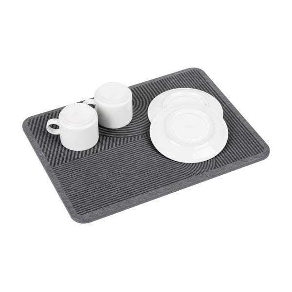 Šedá z křemeliny odkapávací podložka na nádobí 40x30 cm Damon – Wenko