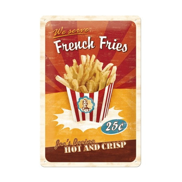 Plechová cedule French Fries, 20x30 cm