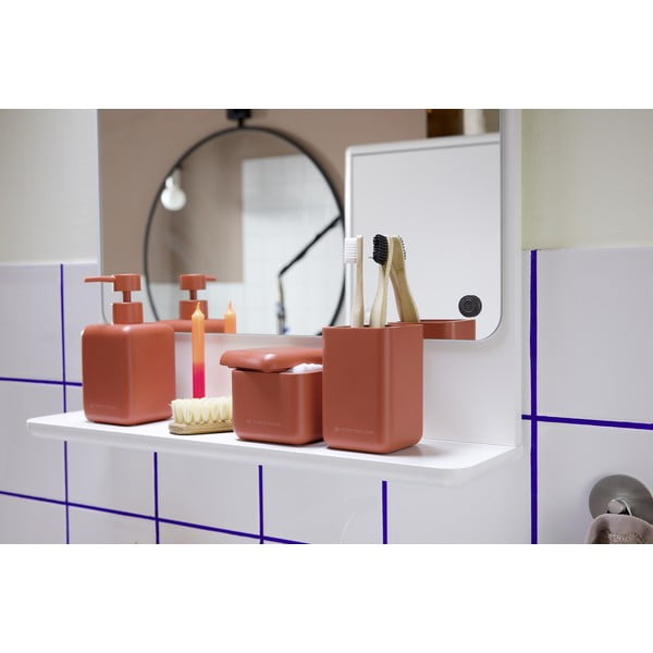 Oranžový kelímek na zubní kartáčky z polyresinu Tom Tailor T-Rounded – Wenko-image-3