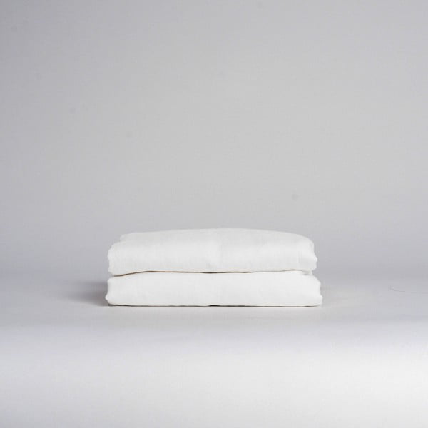 Bílé prostěradlo s příměsí lnu 230x270 cm – Linen Tales-image-1