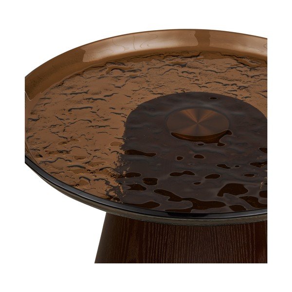 Kulatý odkládací stolek se skleněnou deskou ø 50 cm Orvieto – House Nordic-image-4