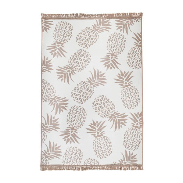 Béžovo-bílý oboustranný koberec Pineapple, 120 x 180 cm