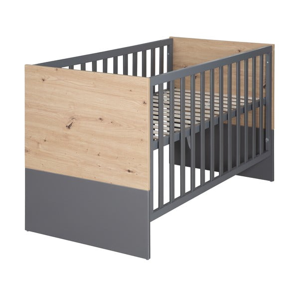 Postýlka v šedé a přírodní barvě 60x120 cm Anna – Roba