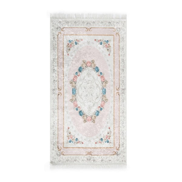 Sametový koberec Deri Dijital Maluna Powder, 80 x 150 cm