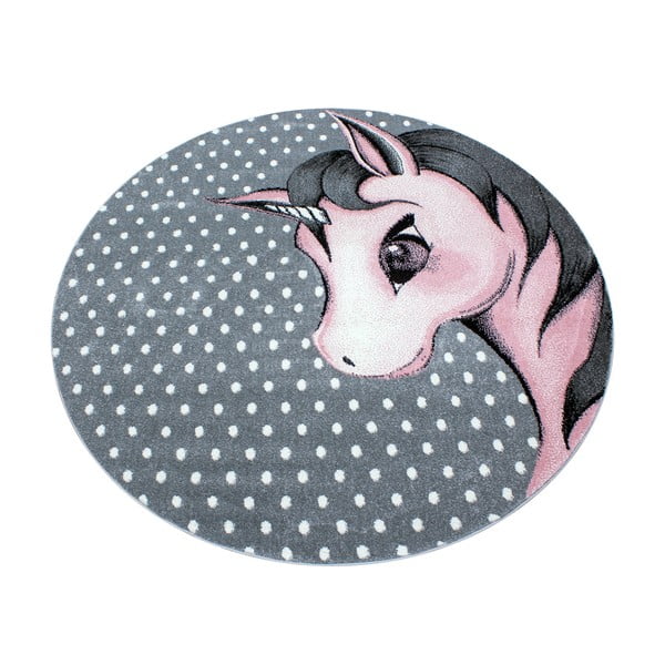 Růžovo-šedý dětský koberec ø 120 cm Kids – Ayyildiz Carpets