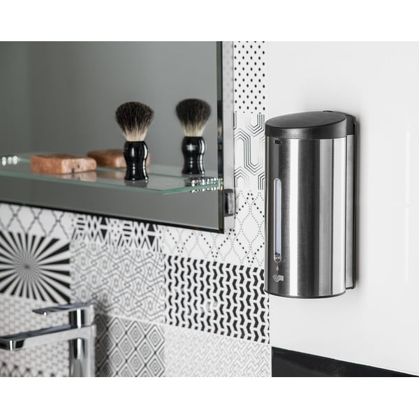 Bezdotykový dávkovač mýdla z nerezové oceli v matně stříbrné barvě 650 ml – Sapho-image-2
