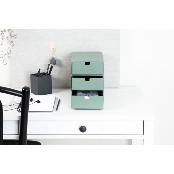 Zelený kartonový organizér zásuvkový Ingrid Canvas Paper Laminate – Bigso-image-1