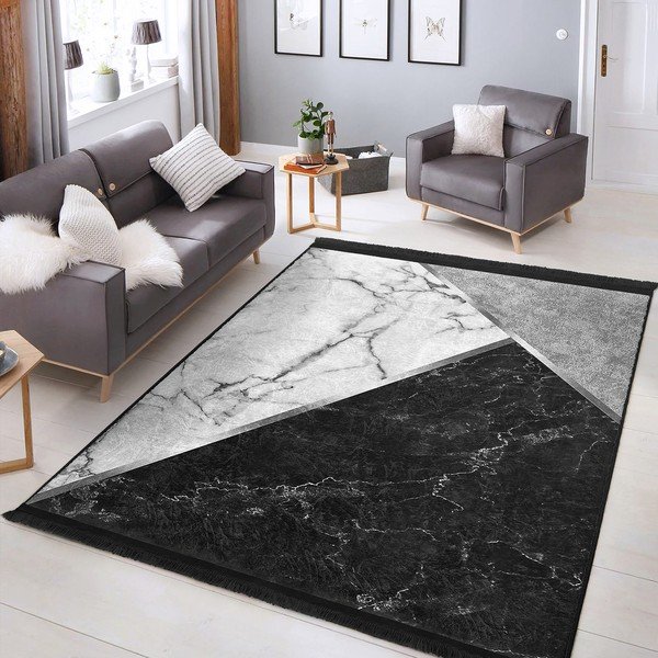 Bílo-černý koberec 80x150 cm – Mila Home-image-1