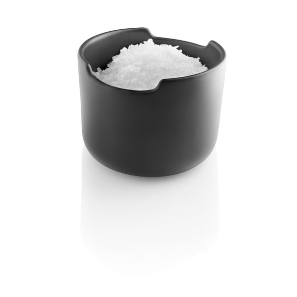 Černá kameninová dóza na sůl s dřevěným víkem Eva Solo Nordic-image-3