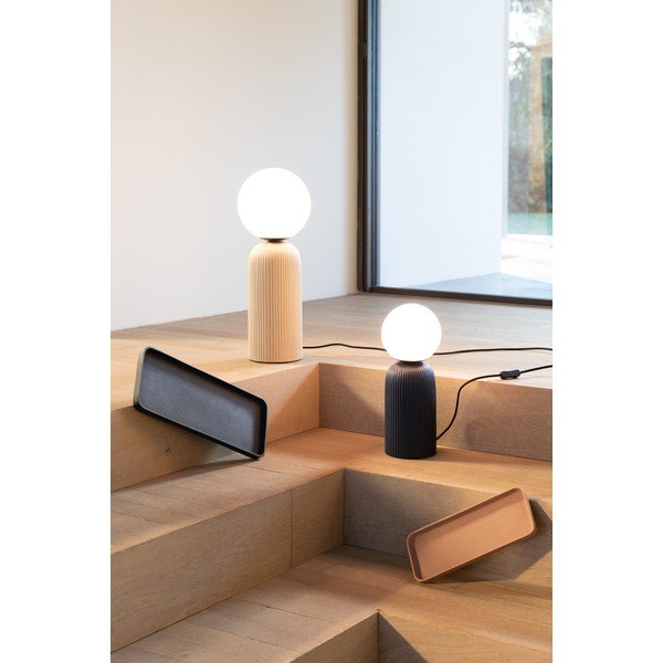 Modrá keramická stolní lampa se skleněným stínidlem (výška 38 cm) Dash – Zuiver-image-2