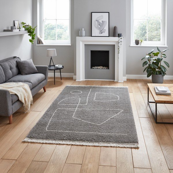 Šedý koberec Think Rugs Boho, 160 x 220 cm-image-1