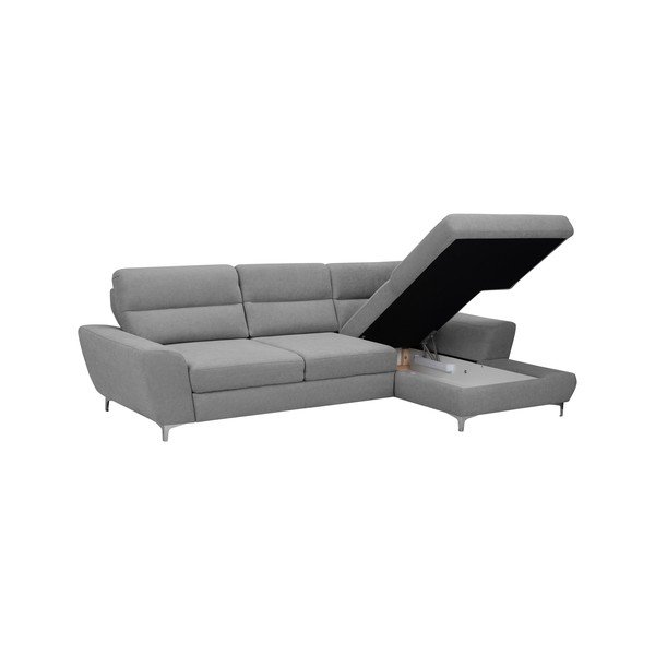 Světle šedá rozkládací rohová pohovka Windsor & Co Sofas Omega, pravý roh-image-4