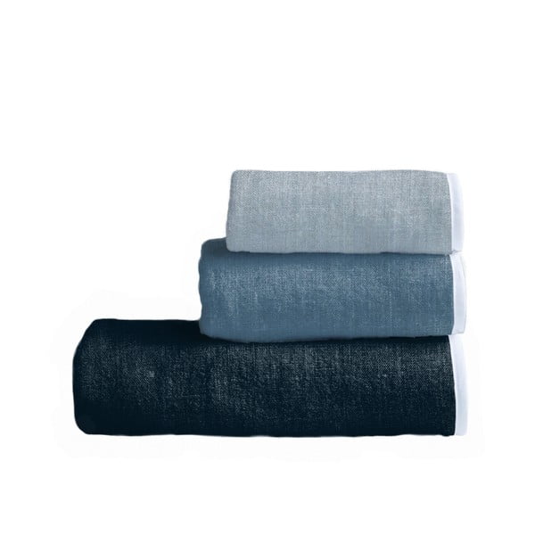 Sada 3 ručníků Linen Couture Toalla Blue Gardient