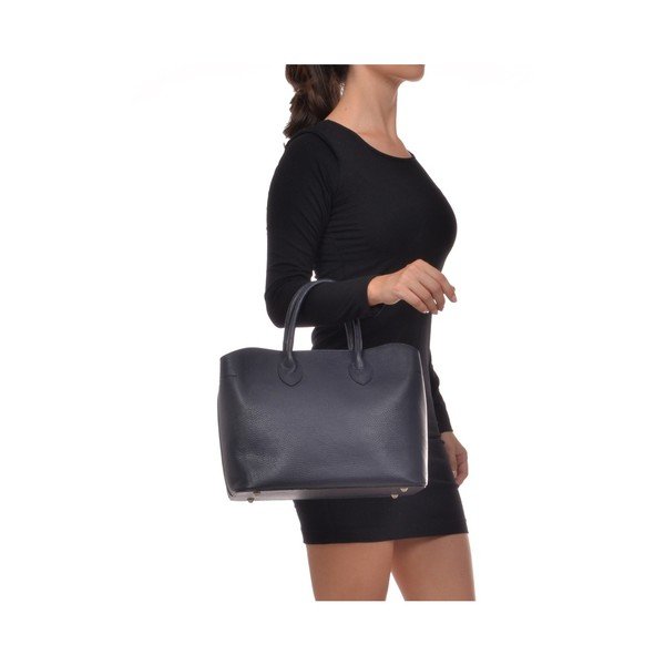 Tmavě modrá kožená kabelka Isabella Rhea Shopping Blu-image-1