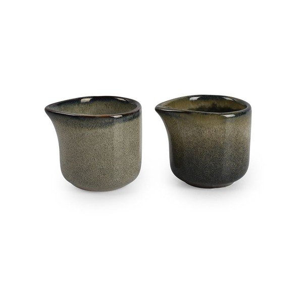 Zelená/šedá kameninová konvička na mléko 85 ml Meridian – Salt&Pepper-image-2