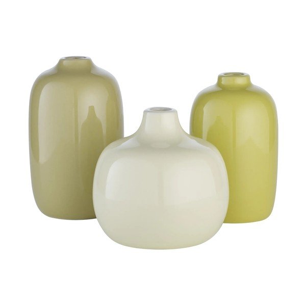 Zelené keramické vázy v sadě 3 ks (výška 9 cm) Ceola – Blomus