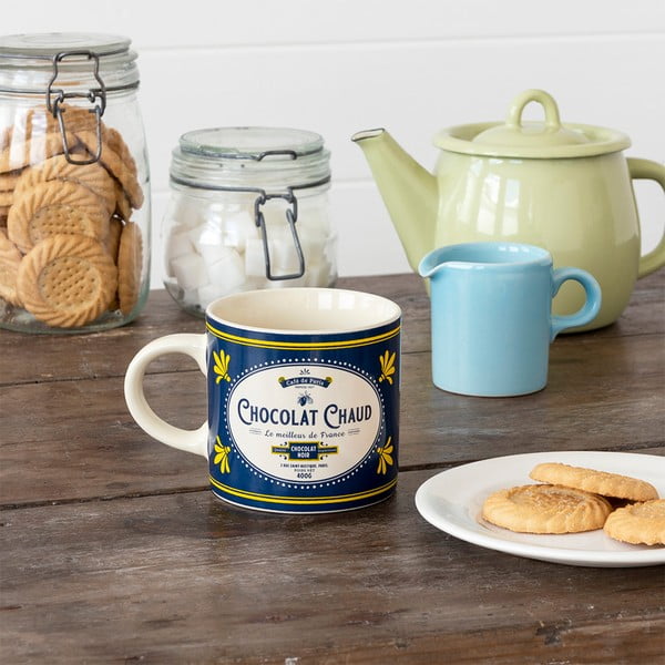 Tmavě modrý/krémový keramický hrnek 350 ml Chocolat Chaud – Rex London-image-1