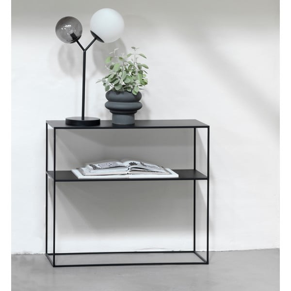 Černý kovový konzolový stolek 35x90 cm Pebble – Unique Furniture-image-1